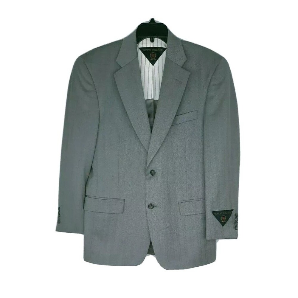 Tommy Hilfiger Blazer Jacket 38 S Men's 2 Button Vents Wool Gray MSRP $350 NWT